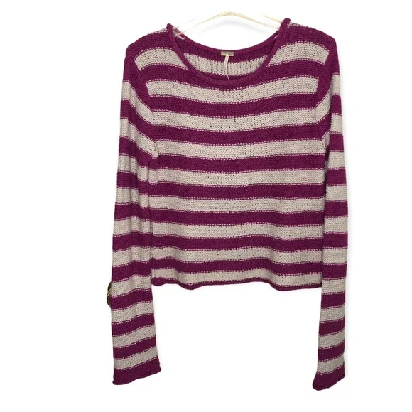 Free People Beach Shake N Roll Striped Knit Sweater - Picture 2 of 8